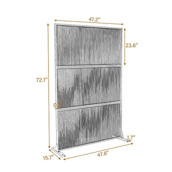 dimension image slide 31 of 33, Outdoor Privacy Screen with Stand for Patio Garden Metal Fence