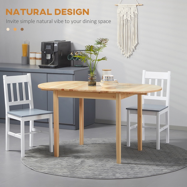 55 Solid Wood Kitchen Table Drop Leaf Tables for Small Spaces Folding Dining Table Natural