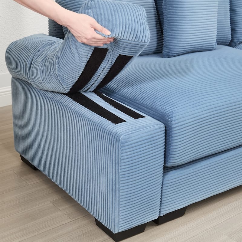 Flexible Modular Deep Seat Oversized Cloud Sectional Sofa with 9 Soft Pillows
