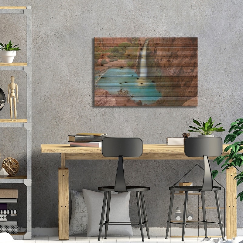Havasu Falls, Grand Canyon, Arizona VII Print On Wood by Tim Fitzharris - Multi-Color