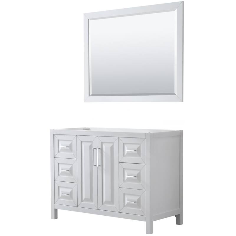 Wyndham Collection Daria 47" Single Free Standing Vanity Cabinet - - White / Polished Chrome Hardware