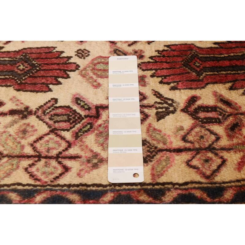 ECARPETGALLERY Hand-knotted Andelz Cream, Red Wool Rug - 2'8 x 11'3