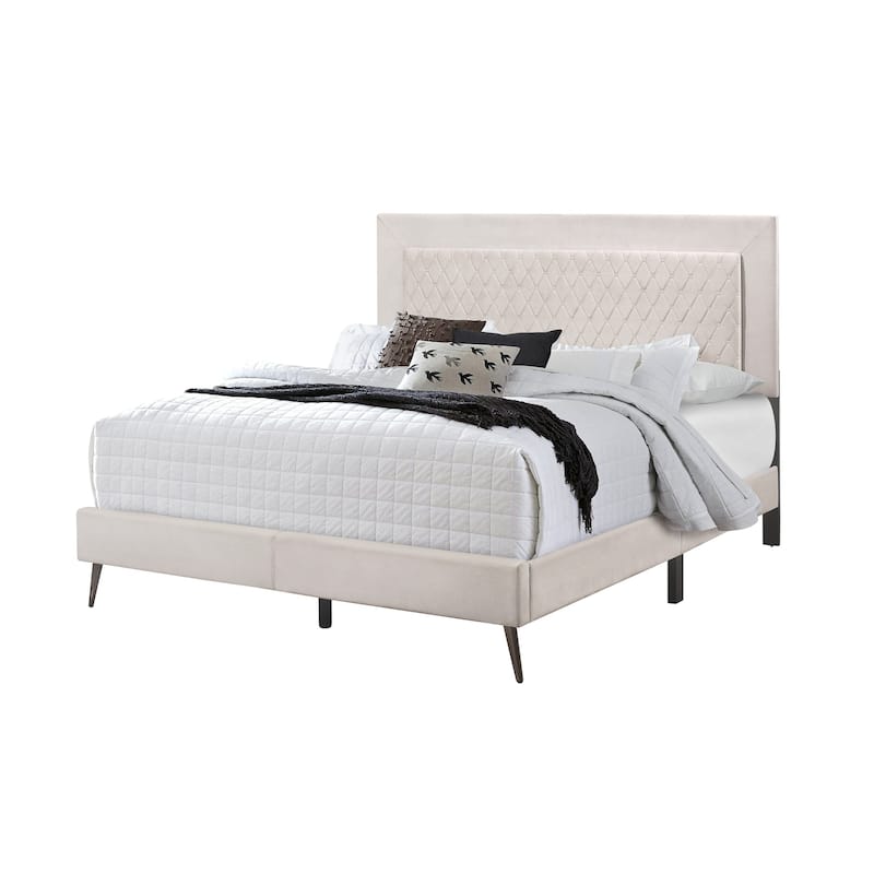 Clayfell Lattice Upholstered Panel Bed