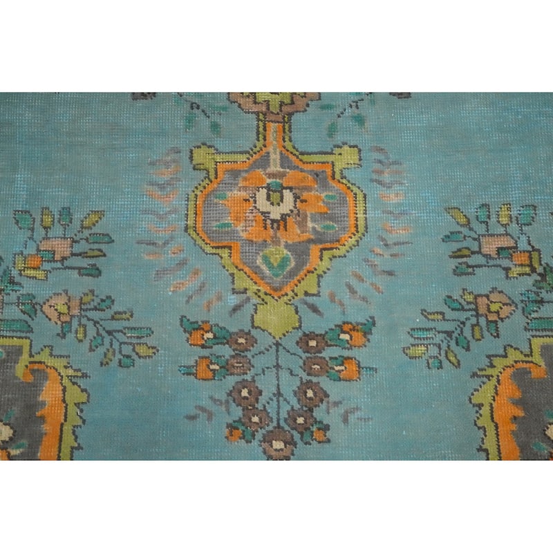Hand Knotted Oriental 100% Wool Carpet Traditional Floral Navy Blue & Blues Tabriz Area Rug - 12' 3'' X 9' 4''