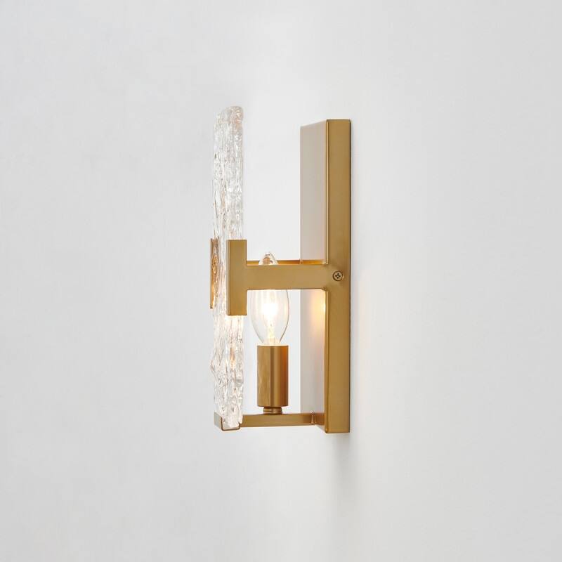 KAWOTI Glam 1- Light Wall Sconce with Textured Glass Shade