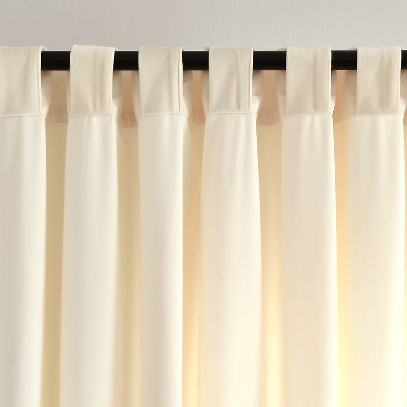Lush Decor Prima Velvet Solid Light Filtering Back Tab Rod Pocket Window Curtain Panels Set