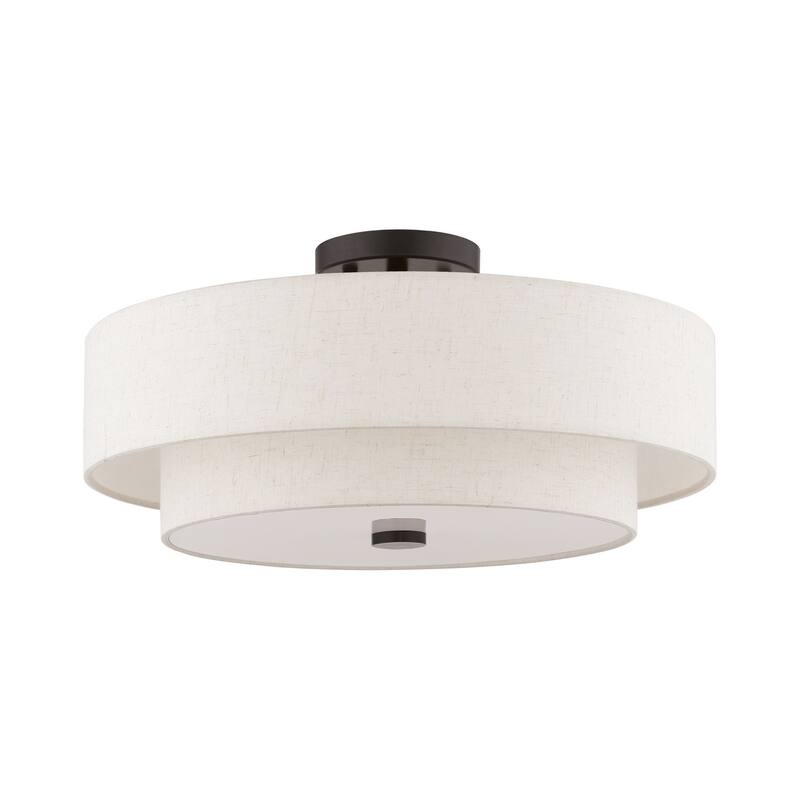Livex Lighting Claremont 4 Light 18" Wide Semi-Flush Drum Ceiling