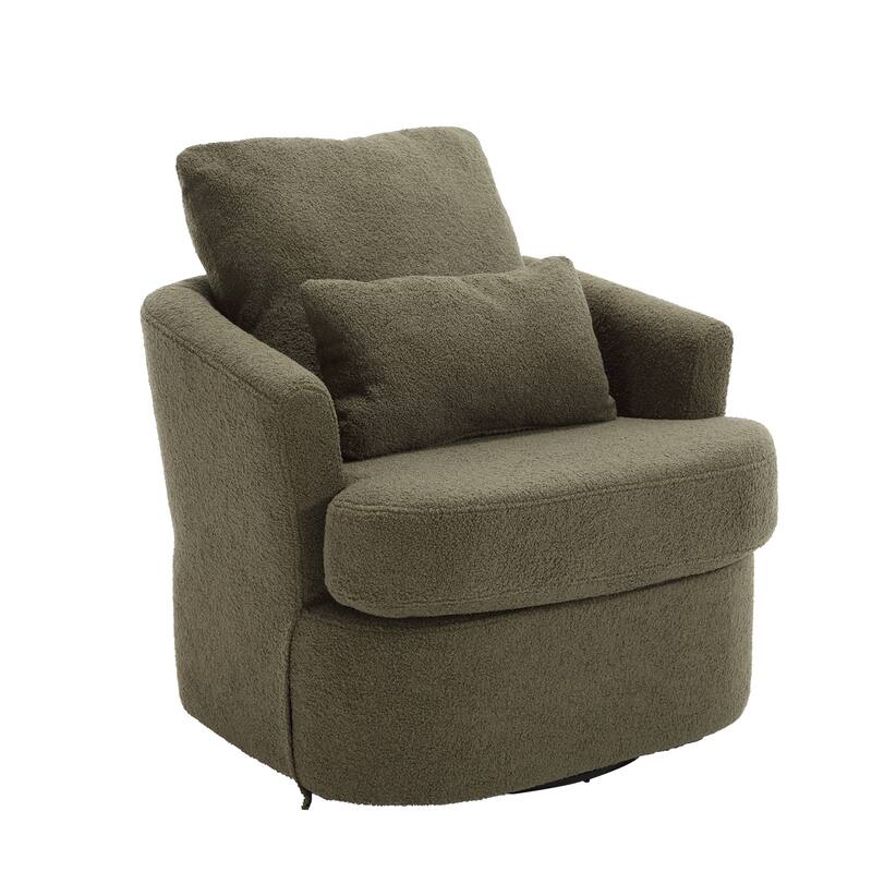 Swivel Barrel Chair, Comfy Round Accent Sofa Chair for Living Room, 360 Degree Swivel Barrel Club Chair, Leisure Arm Chair