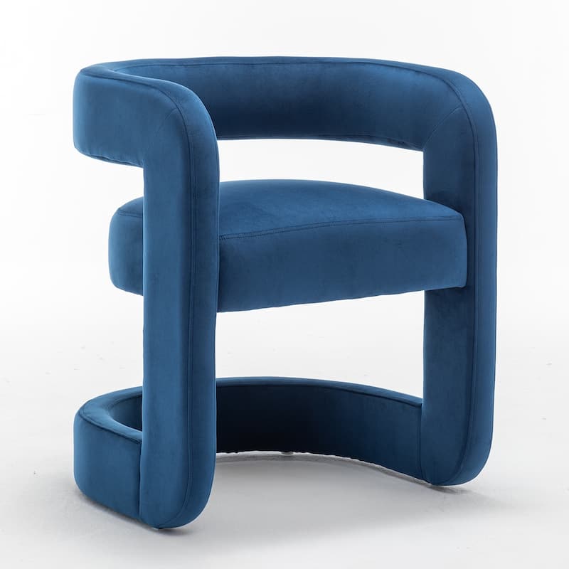 SEYNAR Modern Velvet E-Shaped Open Back Dining chair Set of 2