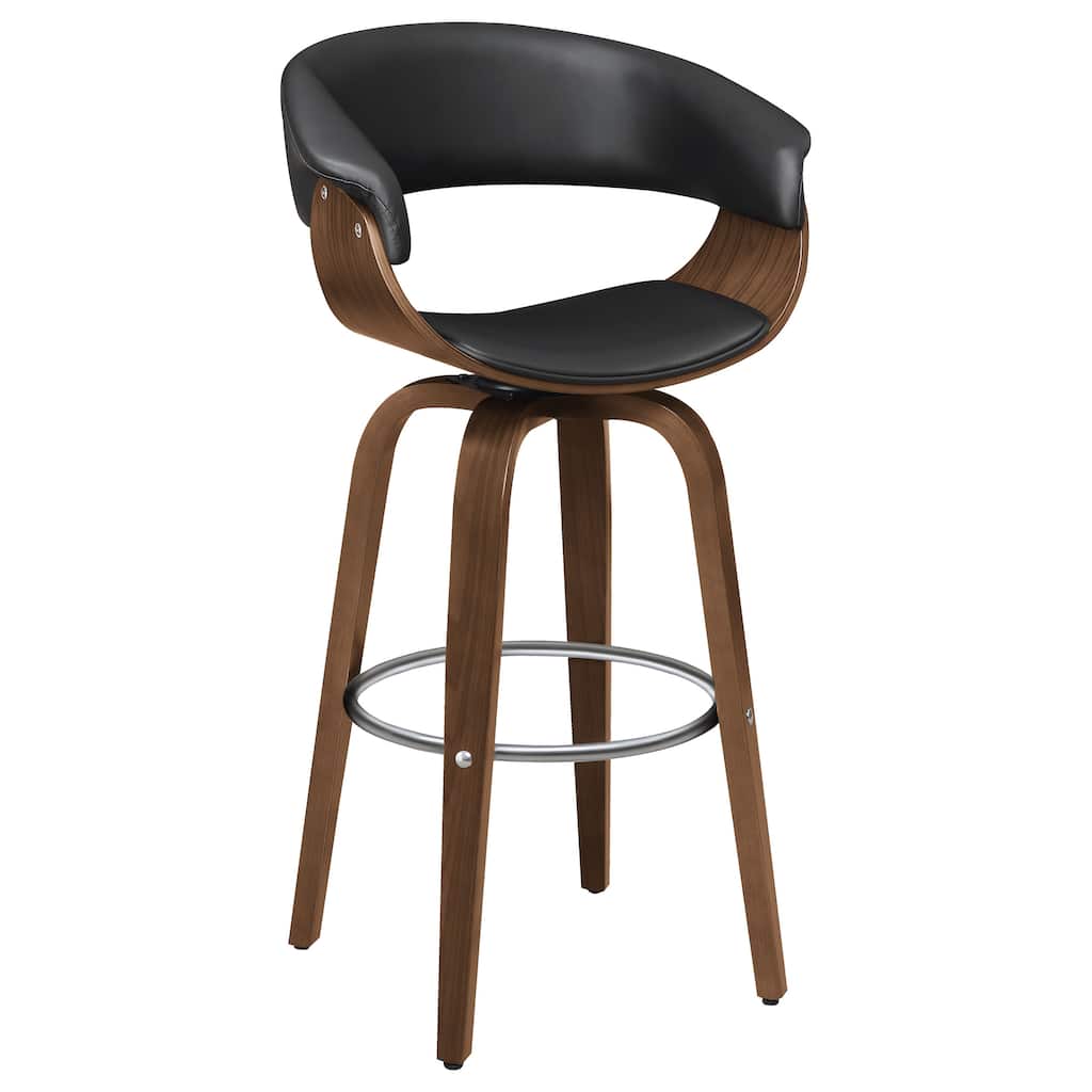 Zion Upholstered Swivel Bar Stool Walnut