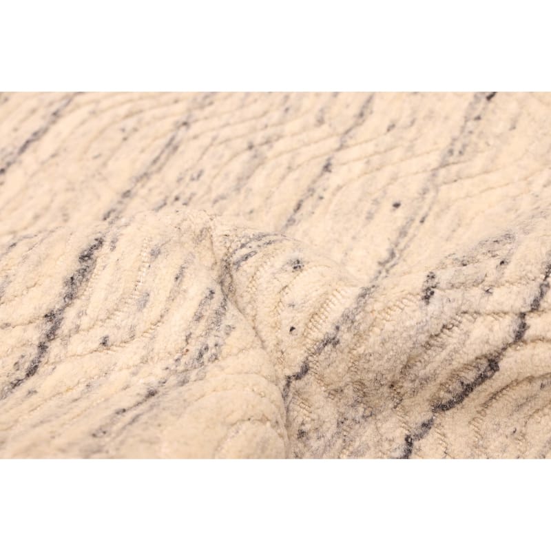 ECARPETGALLERY Hand Loomed Elysian Ivory Wool Rug - 9'7 x 13'8