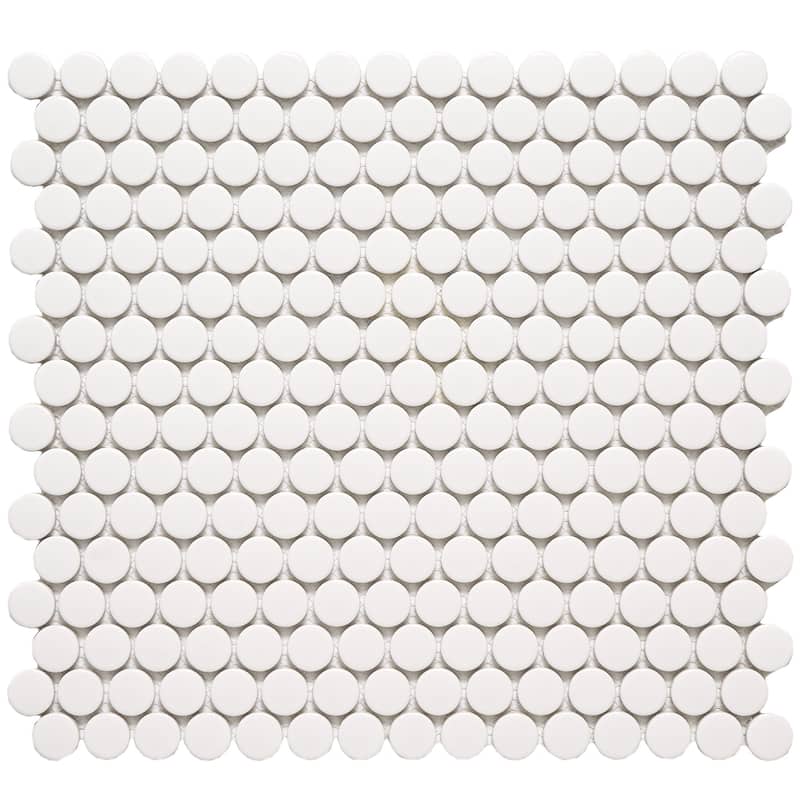 Rivonia 1 inch Matt Peny Round - 5 Sheets (4.95 sf) - White
