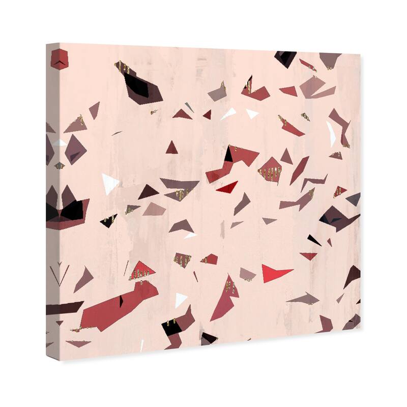 Wynwood Studio Canvas Abstract Tinted Terrazzo Cranberry II Pink and Light Pink Modern & Contemporary Wall Art Canvas Print