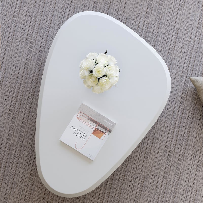 Modern Triangle Coffee Table with 3 Ball Legs