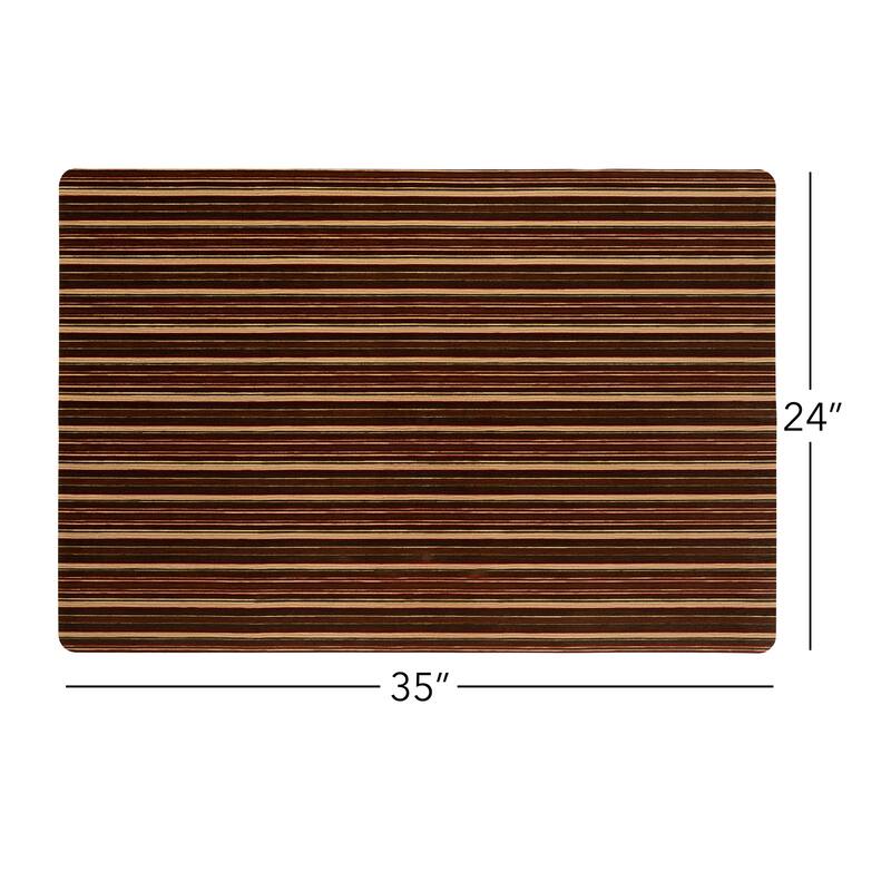 SoHome Smooth Step Striped Machine Washable Kitchen Mat, 24"x35"