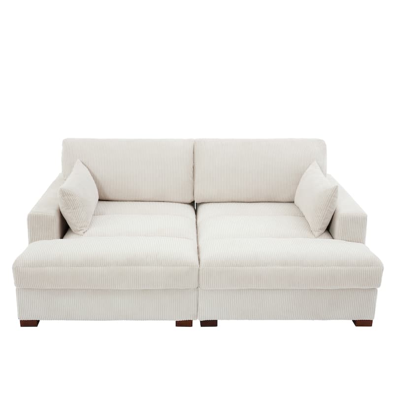 Modern Corduroy Modular Sectional Sofa Chaise Couch Bed