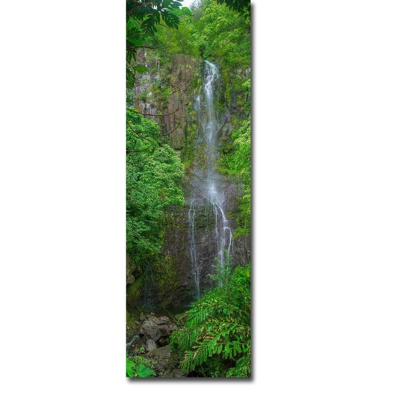 Maui Waterfall by Scott Bennion Gallery Wrapped Canvas Giclee Art (36 in x 12 in)