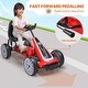 preview thumbnail 4 of 8, Kids 4 Wheel Pedal with Adjustable Seat and Hand Brake - Red - 39.37 x 20.47 x 24.21 in