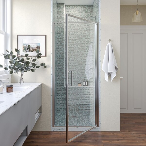 Seawin Axio 27.25 - 28 x 72 inches Framed Pivot Shower Door 5/16
