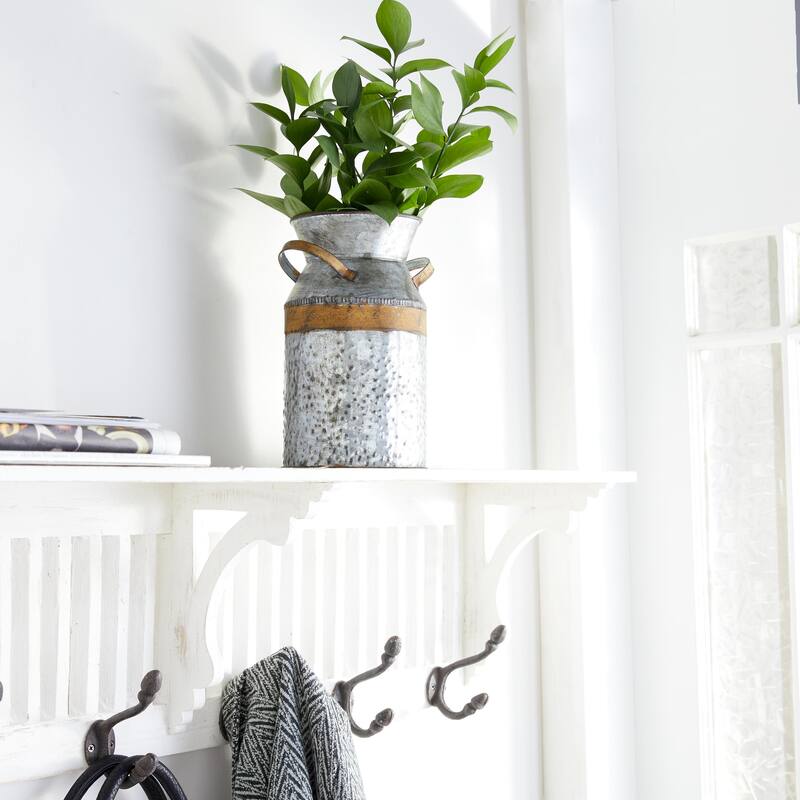 Metal Milk Can Decorative Vase - Gray - Roche River Decor