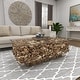 preview thumbnail 46 of 63, Brown Driftwood Handmade Collage and Pedestal Base Coffee Table with Tempered Glass Top - 48" round x 16"