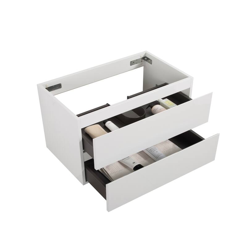 Wall mount cabinet WITHOUT basin,With two drawers