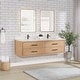 preview thumbnail 76 of 106, Cristo Floating Bath Vanity with White Quartz Stone Top without Mirror