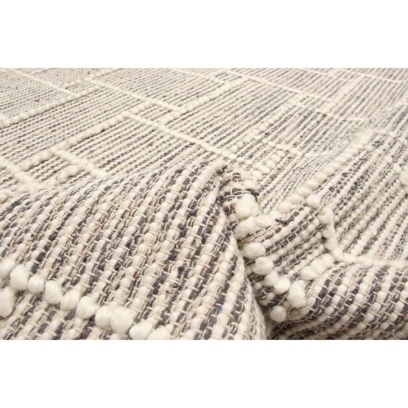 ECARPETGALLERY Braid weave Sienna Cream Wool Rug - 5'0 x 7'5