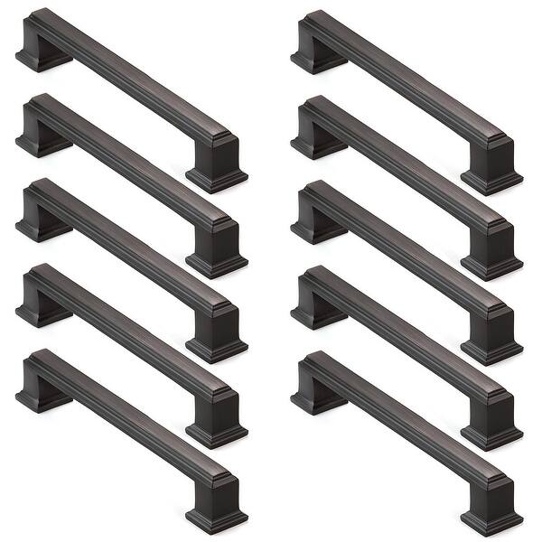 Shop Solid Oil Rubbed Bronze Square Cabinet Pulls 5 Hole Centers