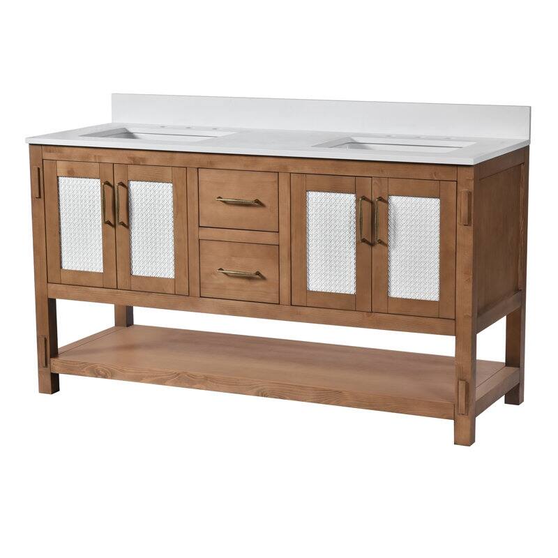 Acroma - 60'' Double Bathroom Vanity With Stone Top