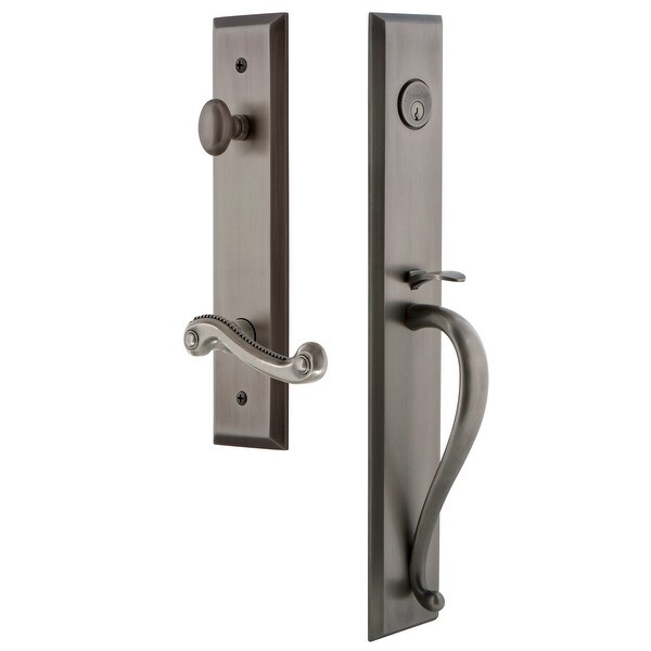 Grandeur FAVSGRNEW_ESET_234_RH Fifth Avenue Solid Brass Rose Right Handed Keyed Entry Single Cylinder Full Plate "S" Grip