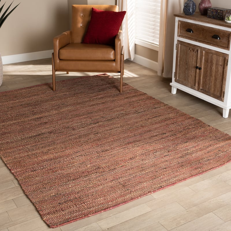 Flamings Modern and Contemporary Brick Handwoven Hemp Area Rug - 5' x 8'/Surplus