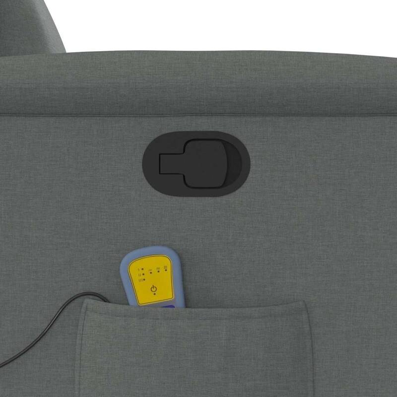 vidaXL Massage Recliner Chair Dark Grey Fabric