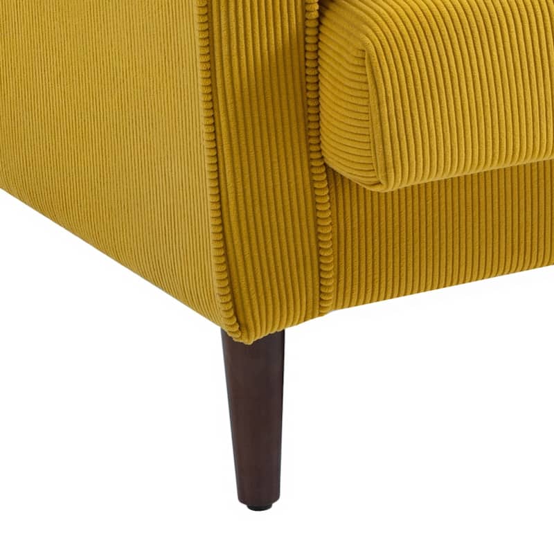 62.5'' W Corduroy Couch Upholstered Square Arm Sofa