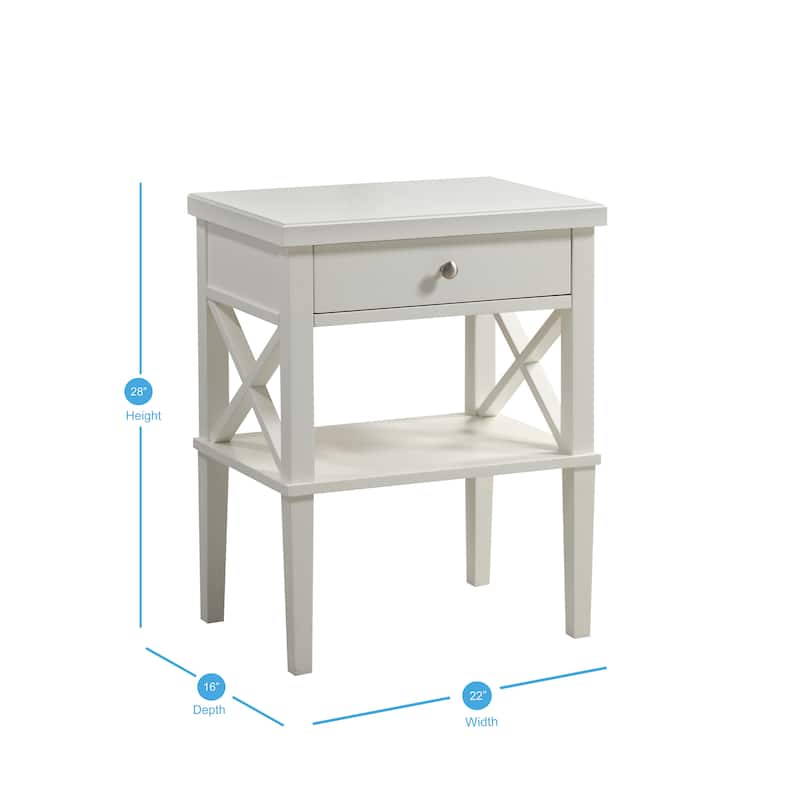 Wooden Nightstand Bedroom with Lower Shelf