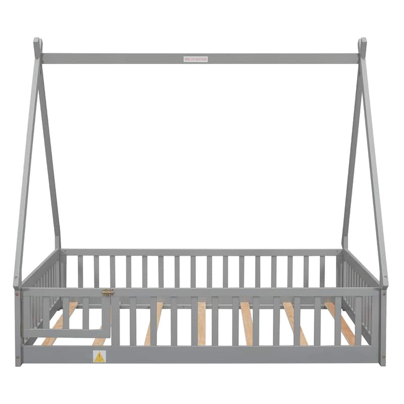 Full Tent-shaped Floor Bed with Guardrails