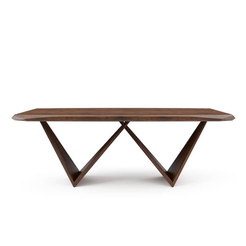 Furniture of America Abigail III Mid-Century Modern 5-Piece Rich Walnut Solid Wood Dining Set