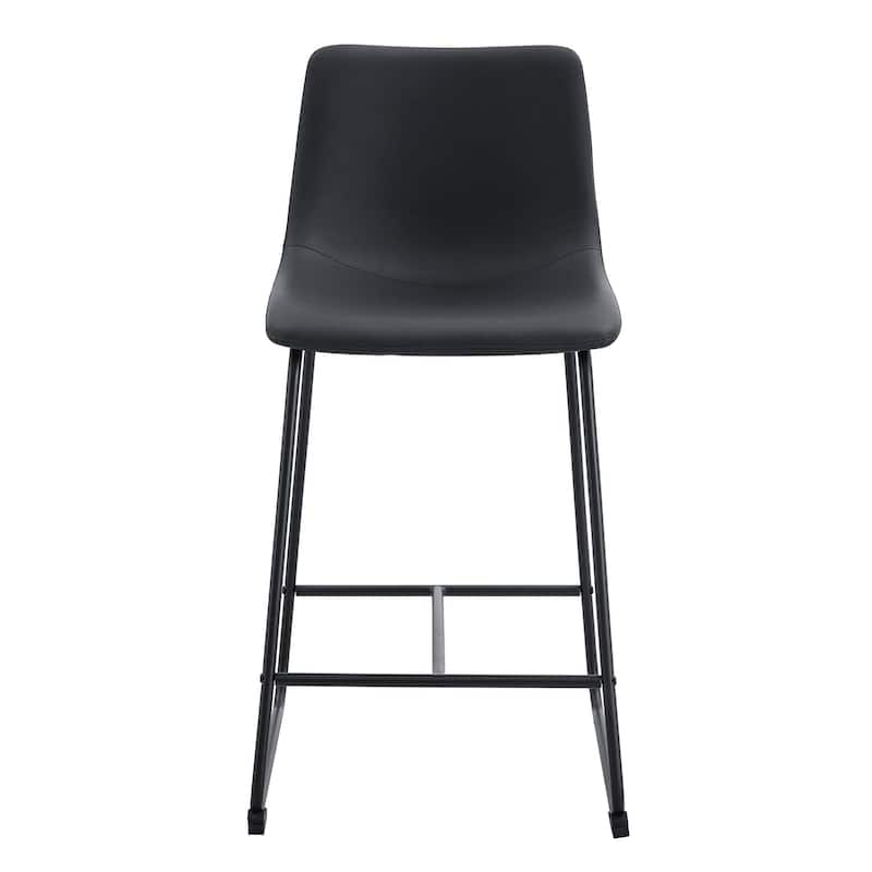Modern Minimalist PU Leather Bar Stools Set of 2