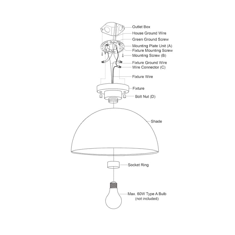 Devon 12.75-in W LED Compatible Mid-Century Modern Semi Flush Mount Ceiling Light