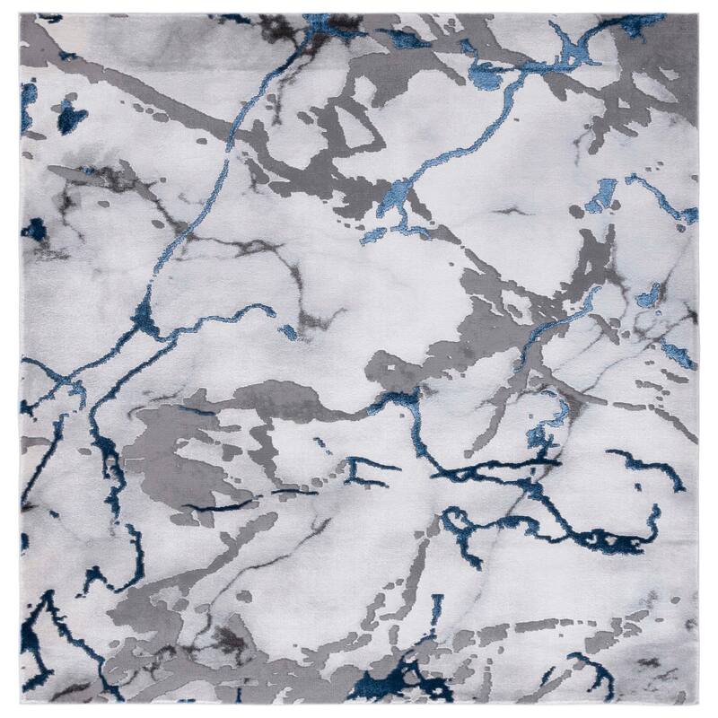 SAFAVIEH Craft Husniye Modern & Contemporary Rug - 6'7" Square - Grey/Blue