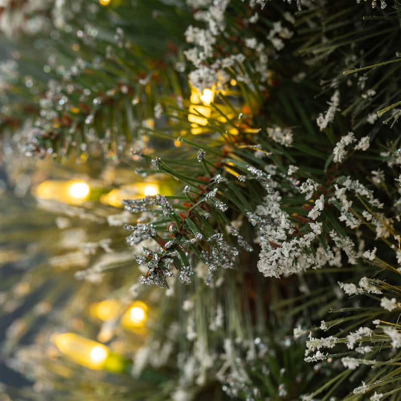 Glitzhome 3ft Pre-Lit Frosted Greenery Pinecones Christmas Teardrop With Timer - 36.00"H