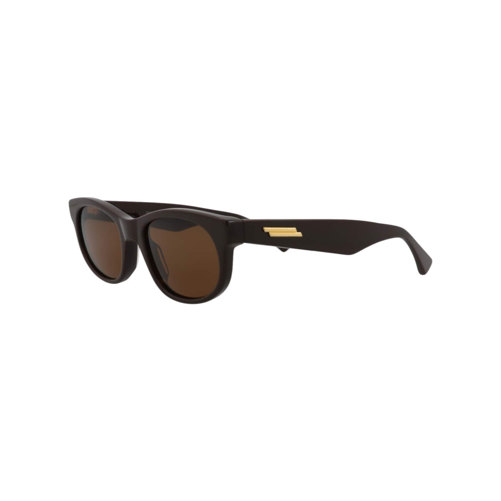 Bottega Veneta Unisex Round Sunglasses in Brown and Gray Bottega Veneta Round Frame Sunglasses - Grey | Editorialist main image 4