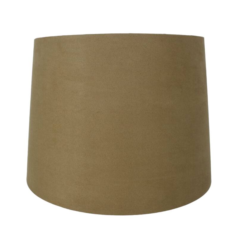Suede Hardback Lamp Shade, 12" Top, 14" Bottom, 10" Slant - Tan