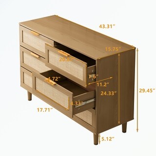 6 drawers Rattan dresser Rattan Drawer - Bed Bath & Beyond - 37284966