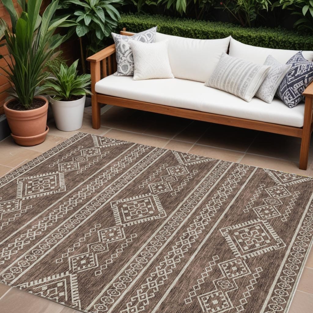 HomeRoots Southwestern Transitional Rectangle Outdoor Rug