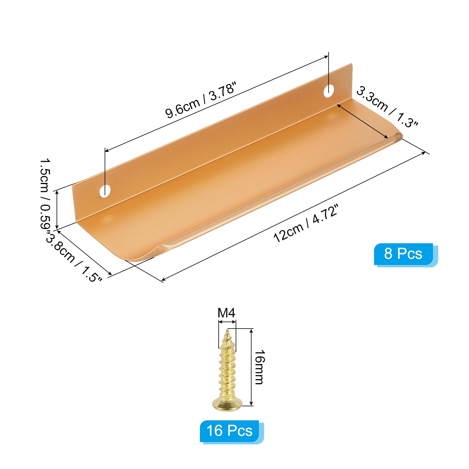 Mount Finger Edge Pull, Aluminum Alloy Concealed Handle Cabinet Edge Pulls with Screws for Home Kitchen Furniture Door Drawer,
