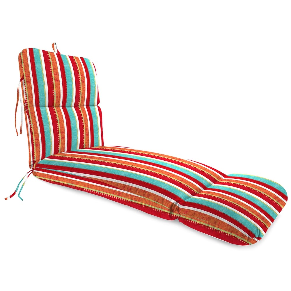 74" x 22" Outdoor Chaise Lounge Cushion with Ties and Loop - 74'' L x 22'' W x 5'' H