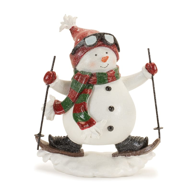 Snowman on Skis and Snowboard Christmas Figurines - 8" - Set of 6