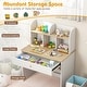 preview thumbnail 6 of 6, Kids Wooden Study Desk Writing Table with Hutch and Drawer - 31.5" x 19" x 40"
