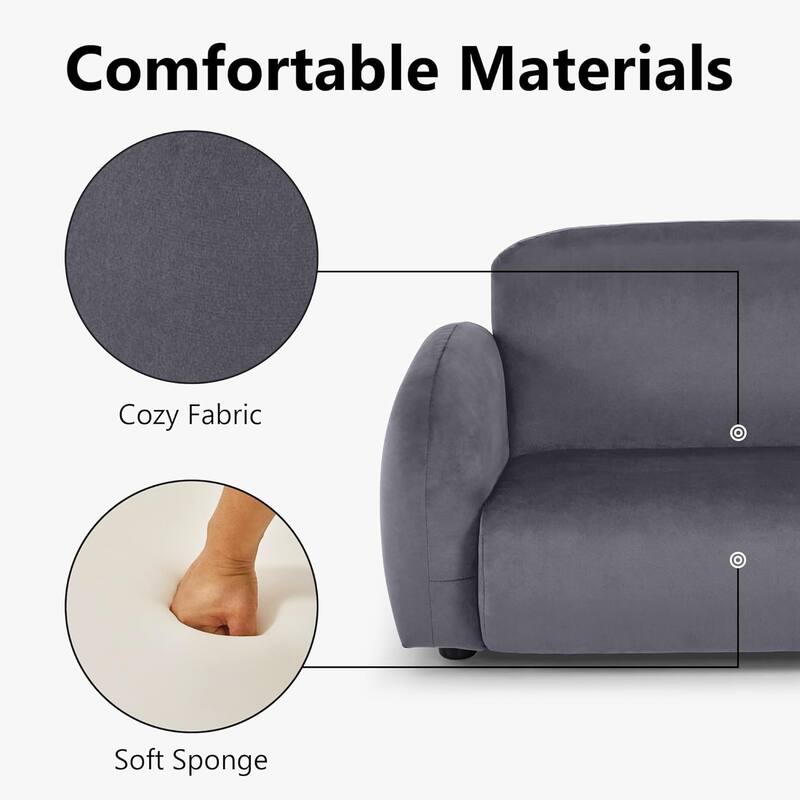 MCombo 29 inches Dog Couch, Rounded Corner Design Dog Sofa with Anti-Slip Feet for Small Medium Dogs